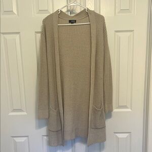 a.n.a Women's Beige Open-Front Cardigan
